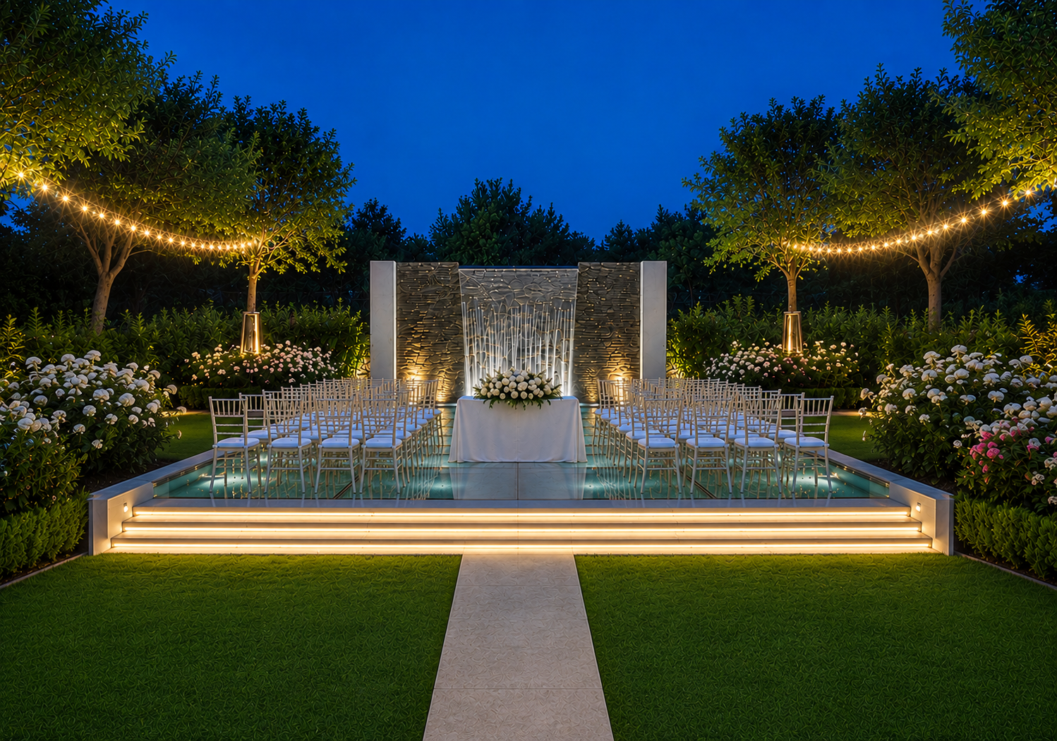 Glass pool ceremony